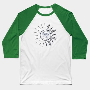 Moon and sun face Baseball T-Shirt